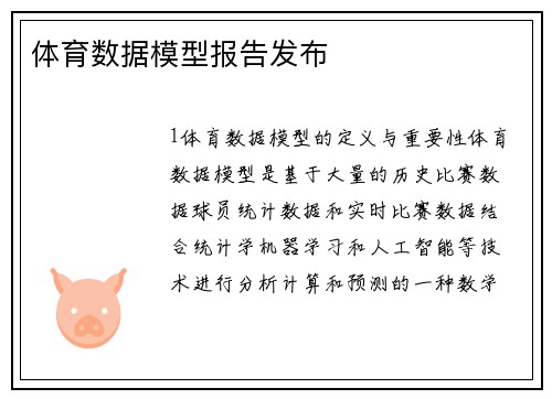 体育数据模型报告发布